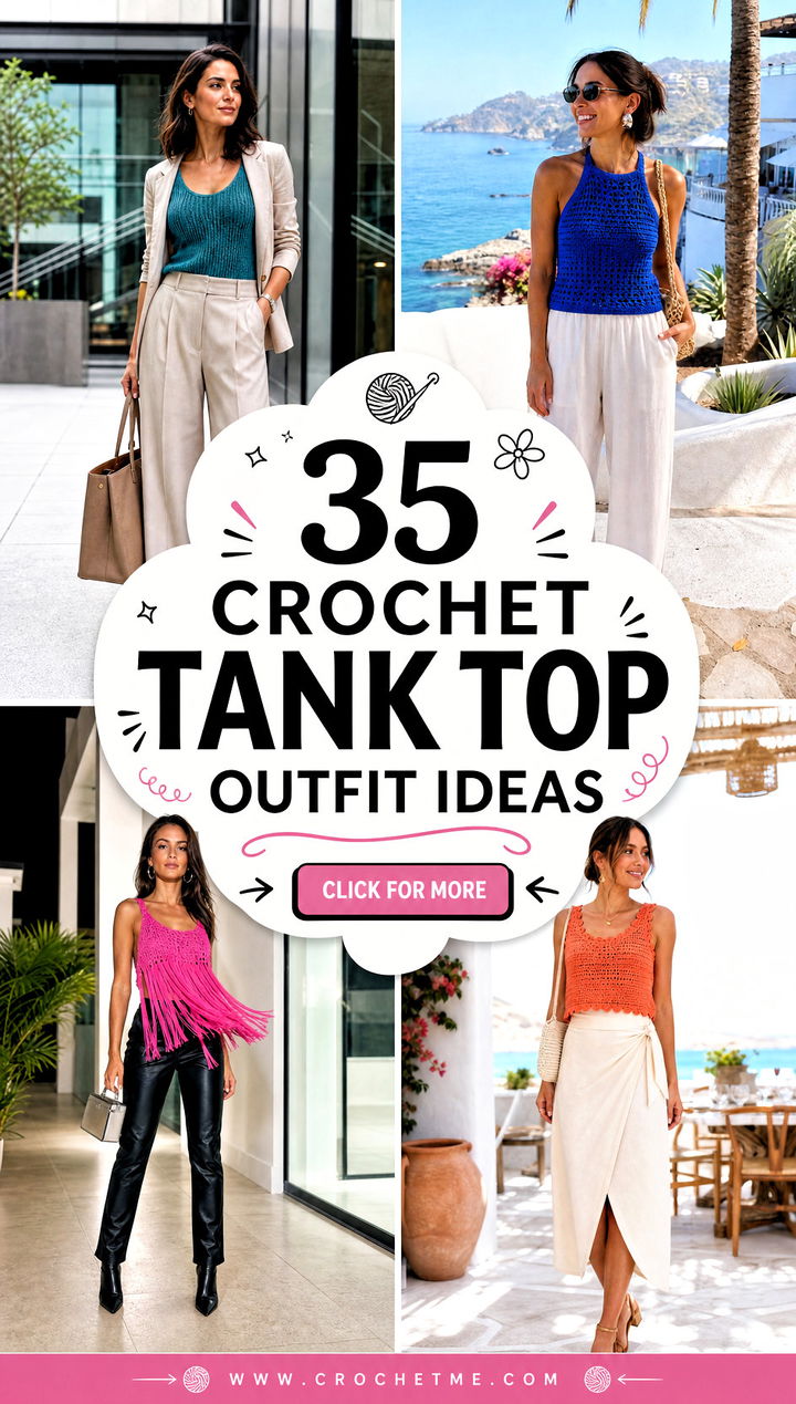 35 crochet tank top outfit ideas - 35 crochet tank top outfit ideas