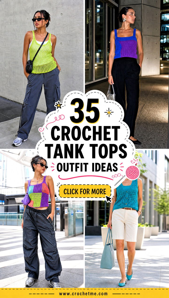 35 crochet tank tops outfit ideas - 35 crochet tank tops outfit ideas