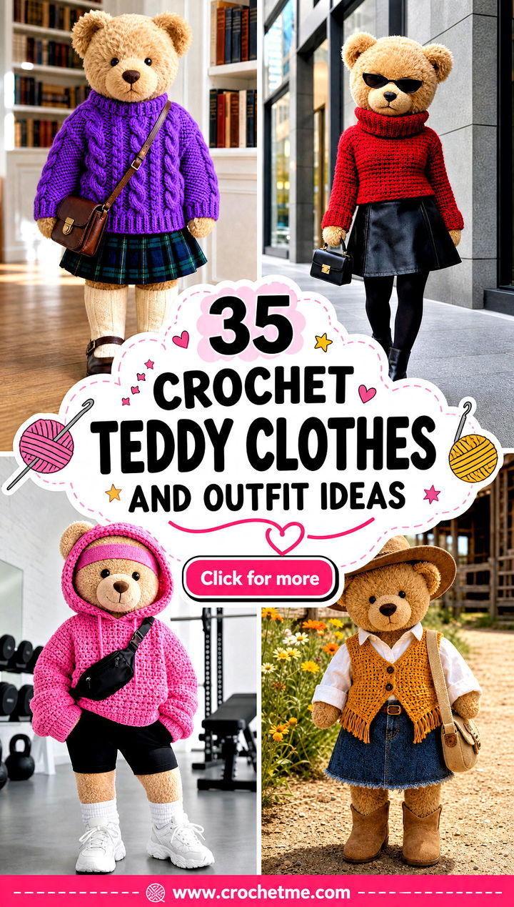 35 crochet teddy clothes and outfit ideas - 35 crochet teddy clothes and outfit ideas