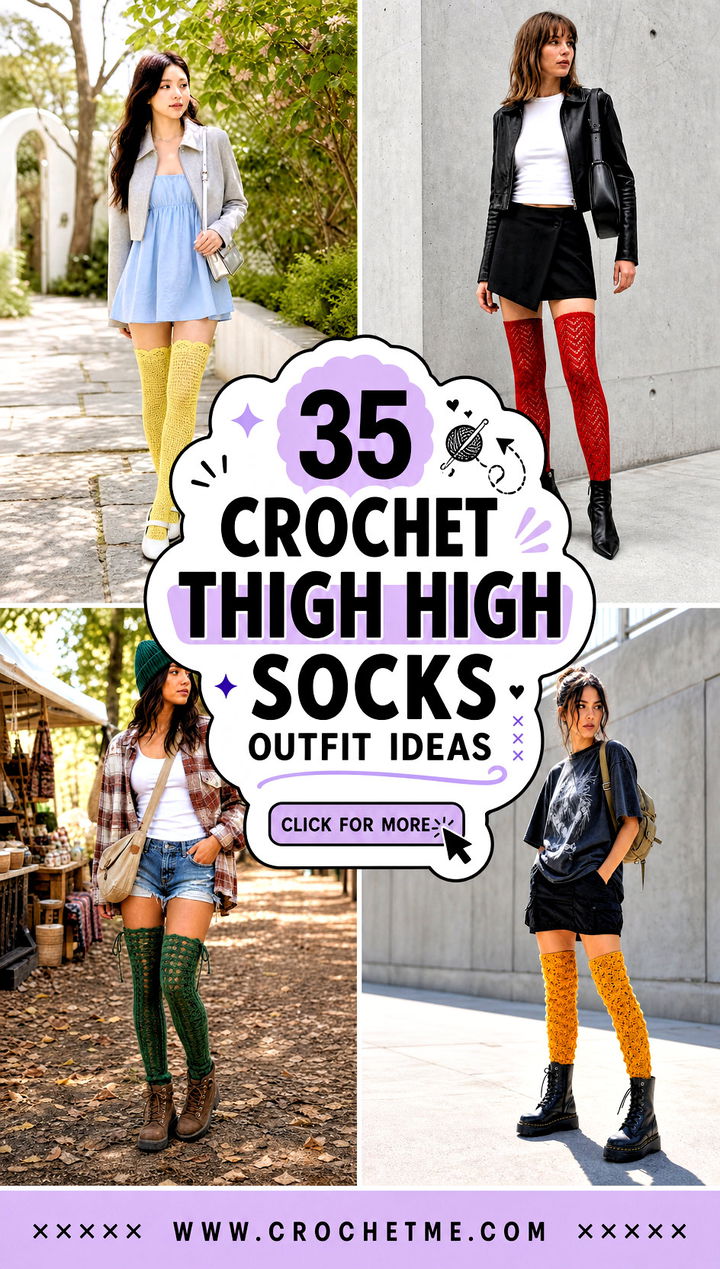 35 crochet thigh high socks outfit ideas - 35 crochet thigh high socks outfit ideas