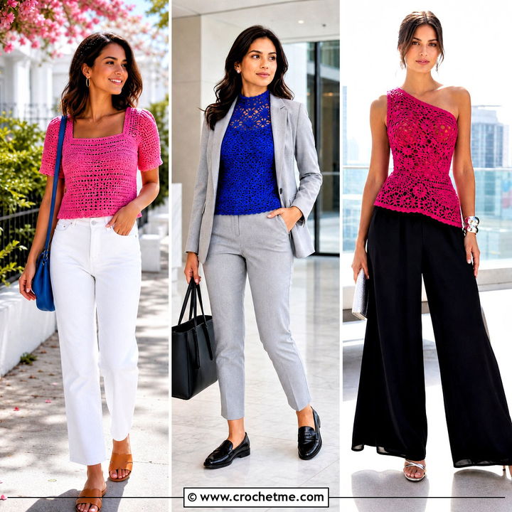 35 Crochet Thread Top Outfit Ideas for Delicate Summer Style