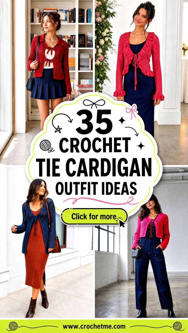 35 crochet tie cardigan outfit ideas - 35 crochet tie cardigan outfit ideas