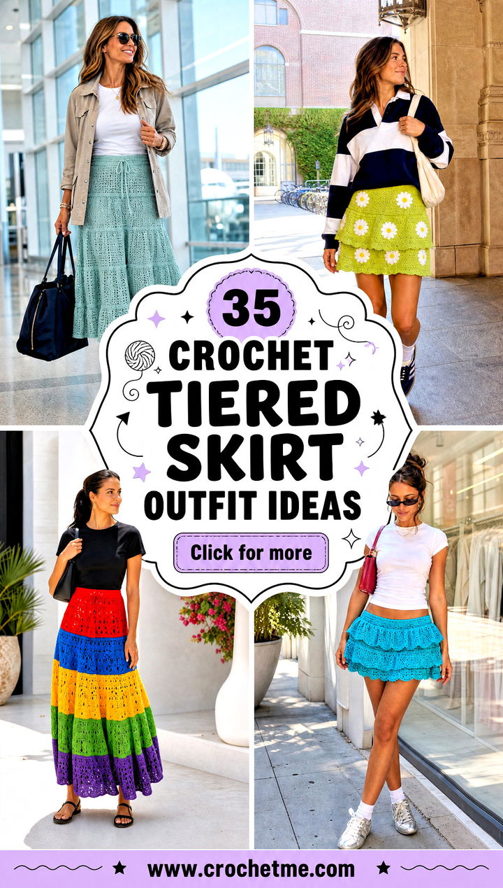 35 crochet tiered skirt outfit ideas - 35 crochet tiered skirt outfit ideas
