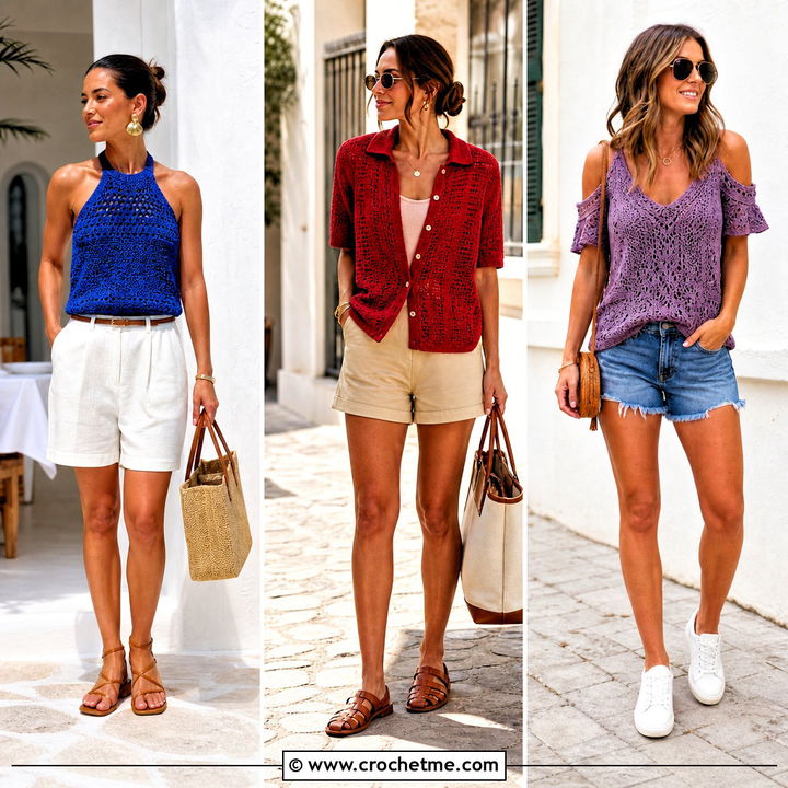 35 Crochet Top and Shorts Outfit Ideas for Sunny Summer Days