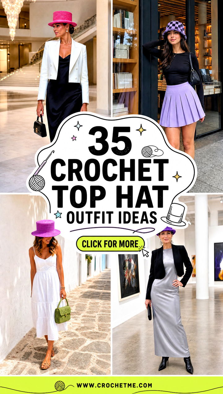 35 crochet top hat outfit ideas - 35 crochet top hat outfit ideas