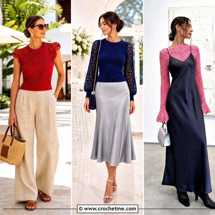 35 Crochet Top Sleeves Outfit Ideas for Chic Transitional Looks