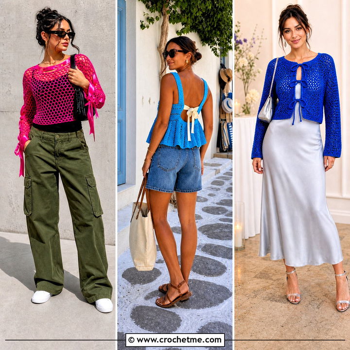 35 Crochet Top with Ribbon Outfit Ideas for Summer Style