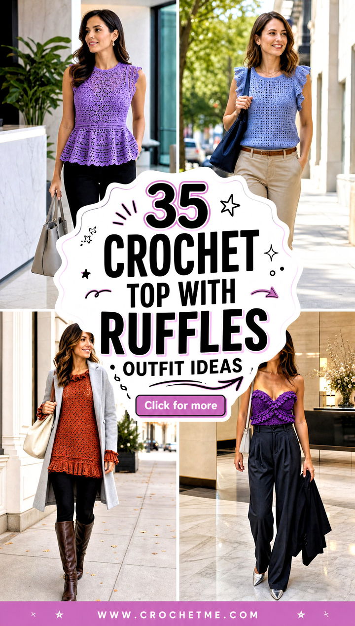 35 crochet top with ruffles outfit ideas - 35 crochet top with ruffles outfit ideas