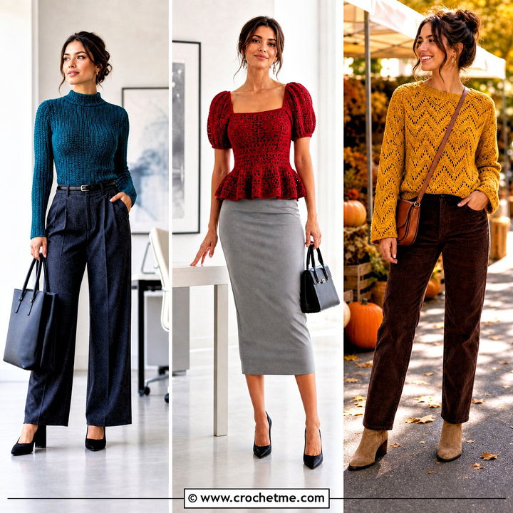 35 Crochet Top with Sleeves Outfit Ideas for Chic Layering