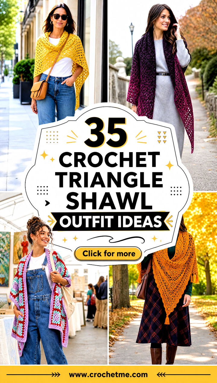35 crochet triangle shawl outfit ideas - 35 crochet triangle shawl outfit ideas