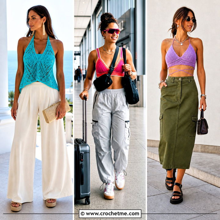 35 Crochet Triangle Top Outfit Ideas for Festival Season