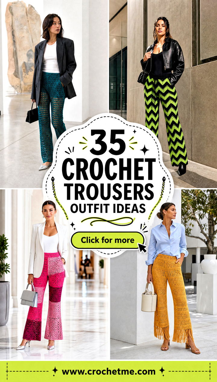 35 crochet trousers outfit ideas - 35 crochet trousers outfit ideas