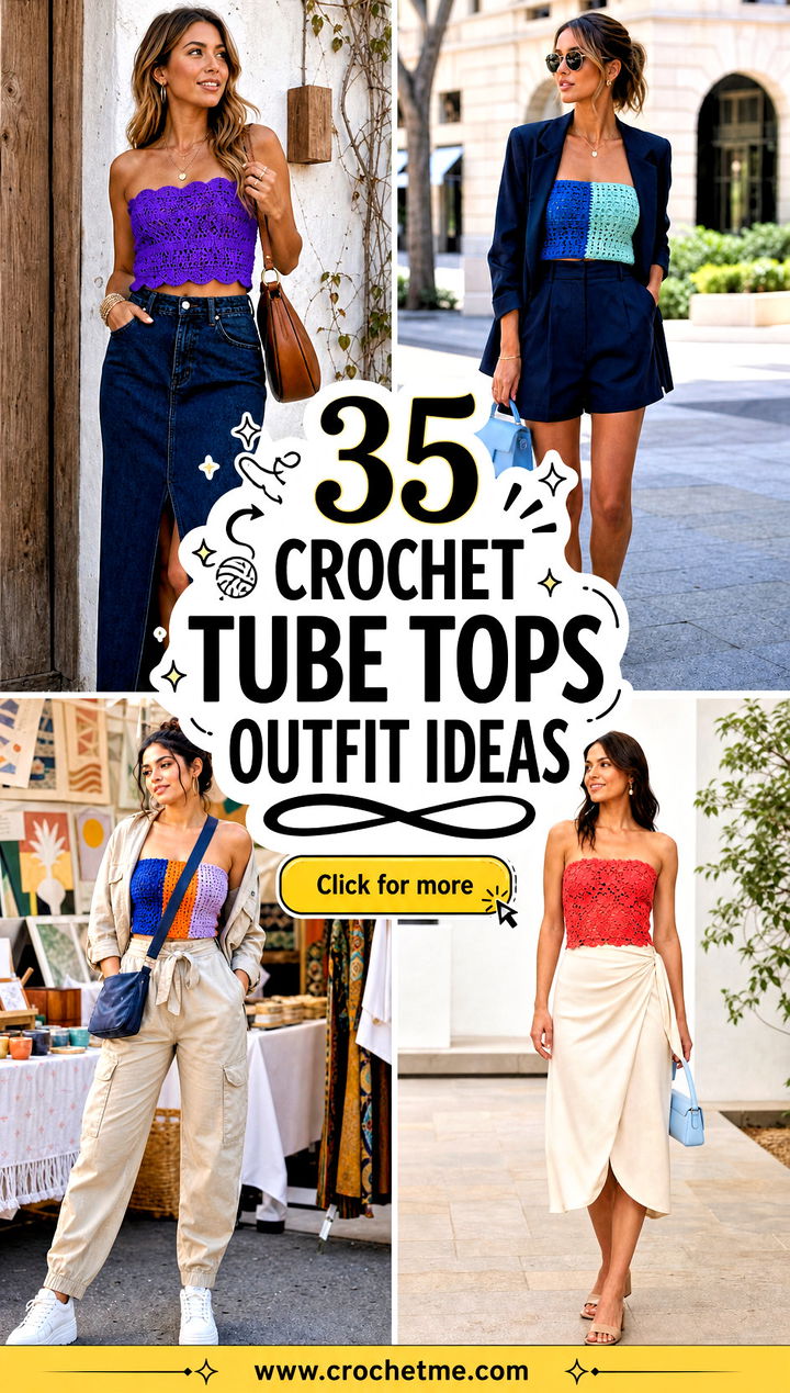 35 crochet tube tops outfit ideas - 35 crochet tube tops outfit ideas