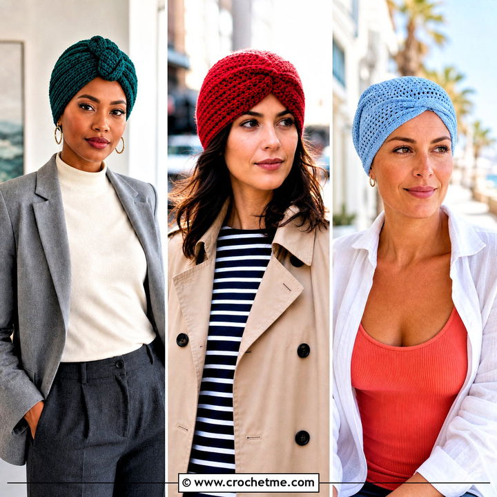 35 Crochet Turban Hat Outfit Ideas for Chic Summer Style