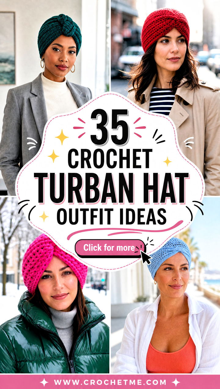 35 crochet turban hat outfit ideas - 35 crochet turban hat outfit ideas