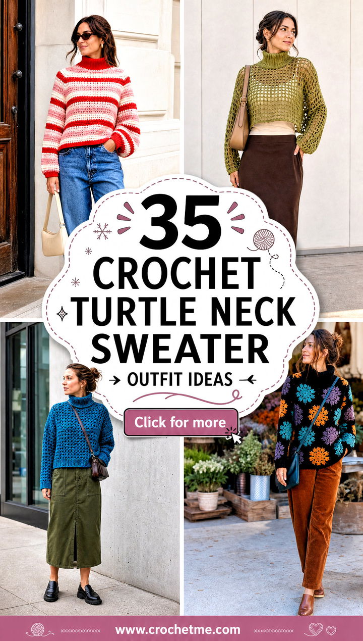 35 crochet turtle neck sweater outfit ideas - 35 crochet turtle neck sweater outfit ideas