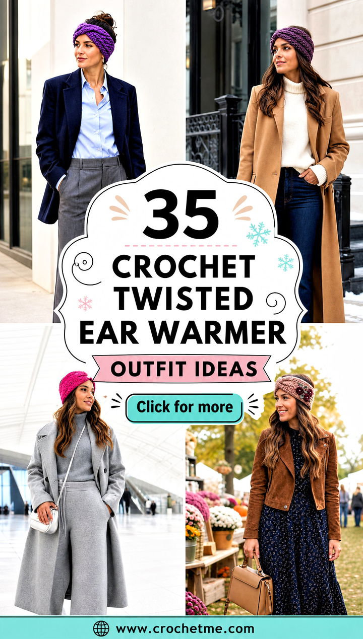 35 crochet twisted ear warmer outfit ideas - 35 crochet twisted ear warmer outfit ideas