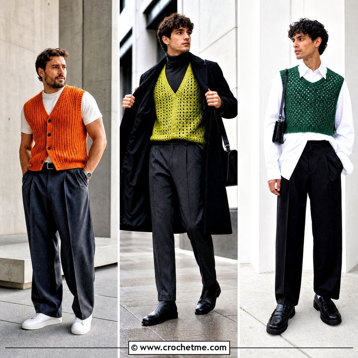35 Crochet Vest for Men Outfit Ideas for Modern Layering