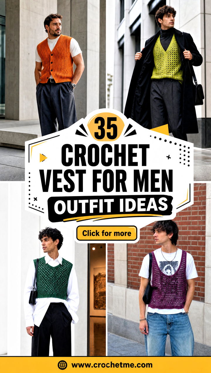 35 crochet vest for men outfit ideas - 35 crochet vest for men outfit ideas