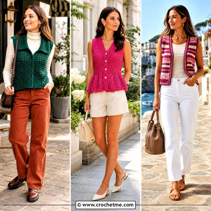 35 Crochet Vest for Women Outfit Ideas for Chic Layering