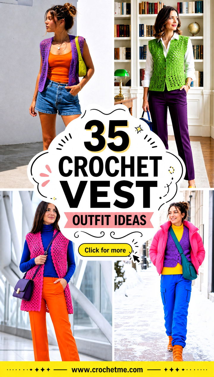 35 crochet vest outfit ideas - 35 crochet vest outfit ideas