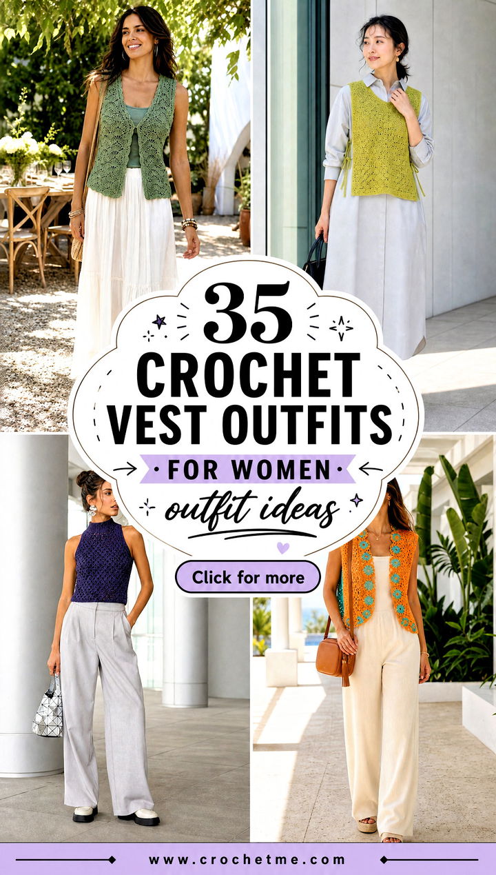 35 crochet vest outfits for women outfit ideas - 35 crochet vest outfits for women outfit ideas