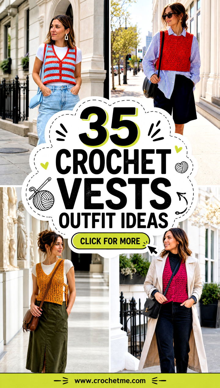 35 crochet vests outfit ideas - 35 crochet vests outfit ideas