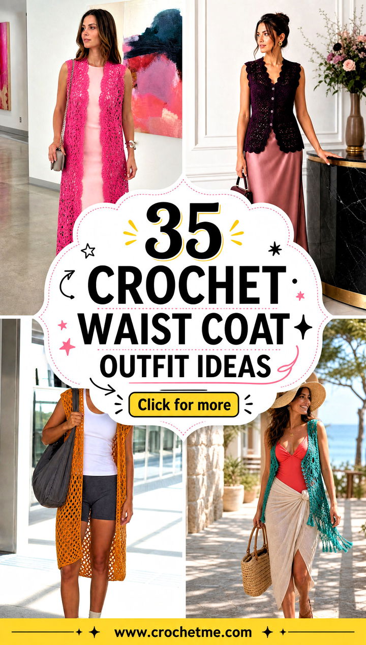 35 crochet waist coat outfit ideas - 35 crochet waist coat outfit ideas