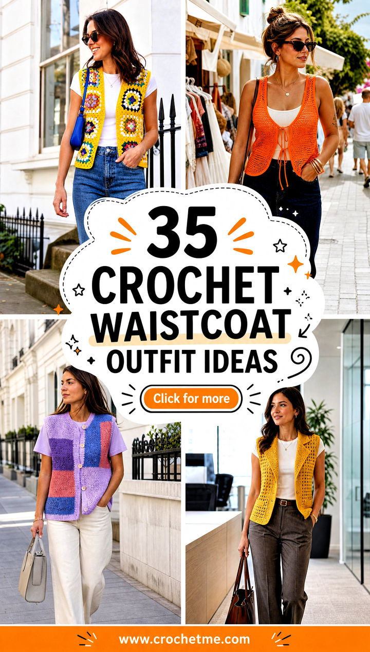 35 crochet waistcoat outfit ideas - 35 crochet waistcoat outfit ideas