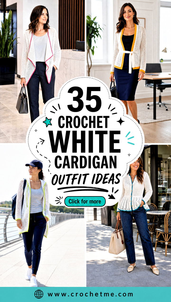 35 crochet white cardigan outfit ideas - 35 crochet white cardigan outfit ideas