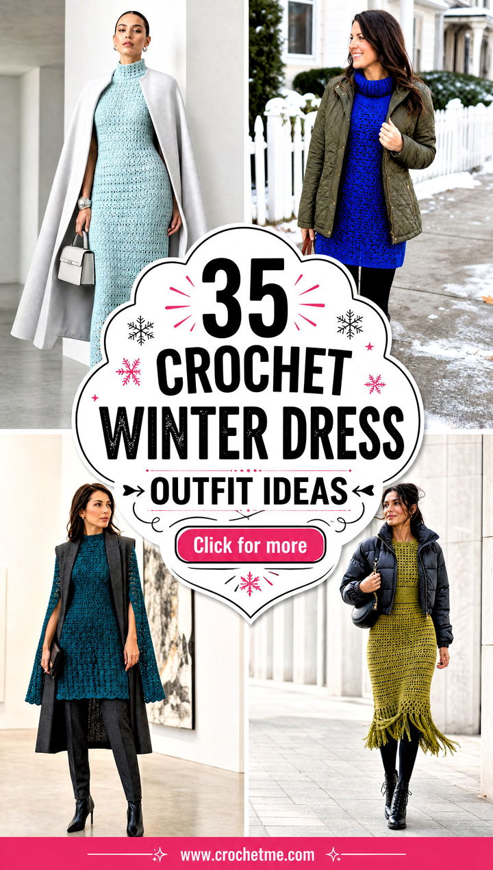 35 crochet winter dress outfit ideas - 35 crochet winter dress outfit ideas