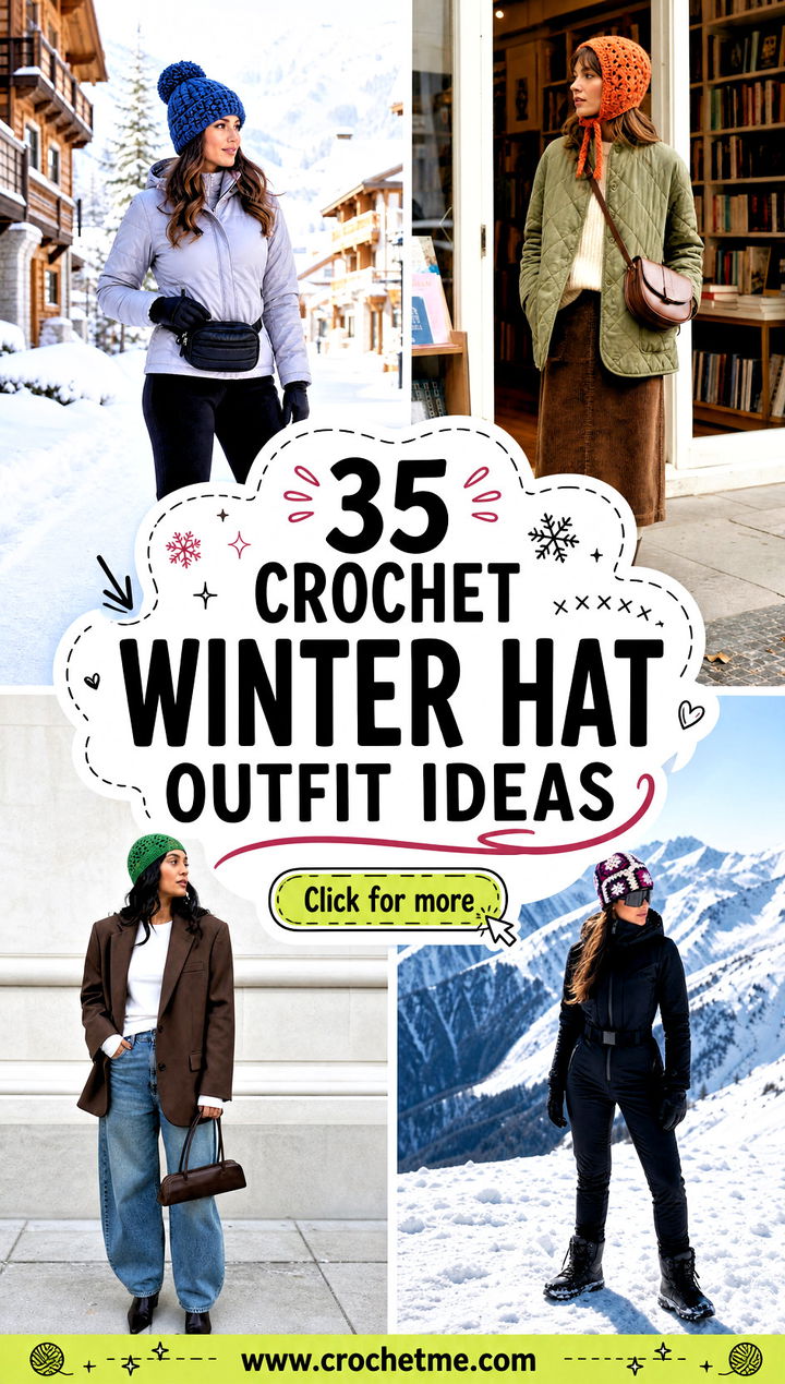 35 crochet winter hat outfit ideas - 35 crochet winter hat outfit ideas