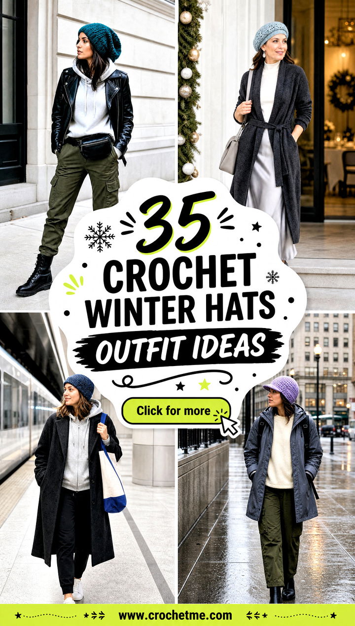 35 crochet winter hats outfit ideas - 35 crochet winter hats outfit ideas