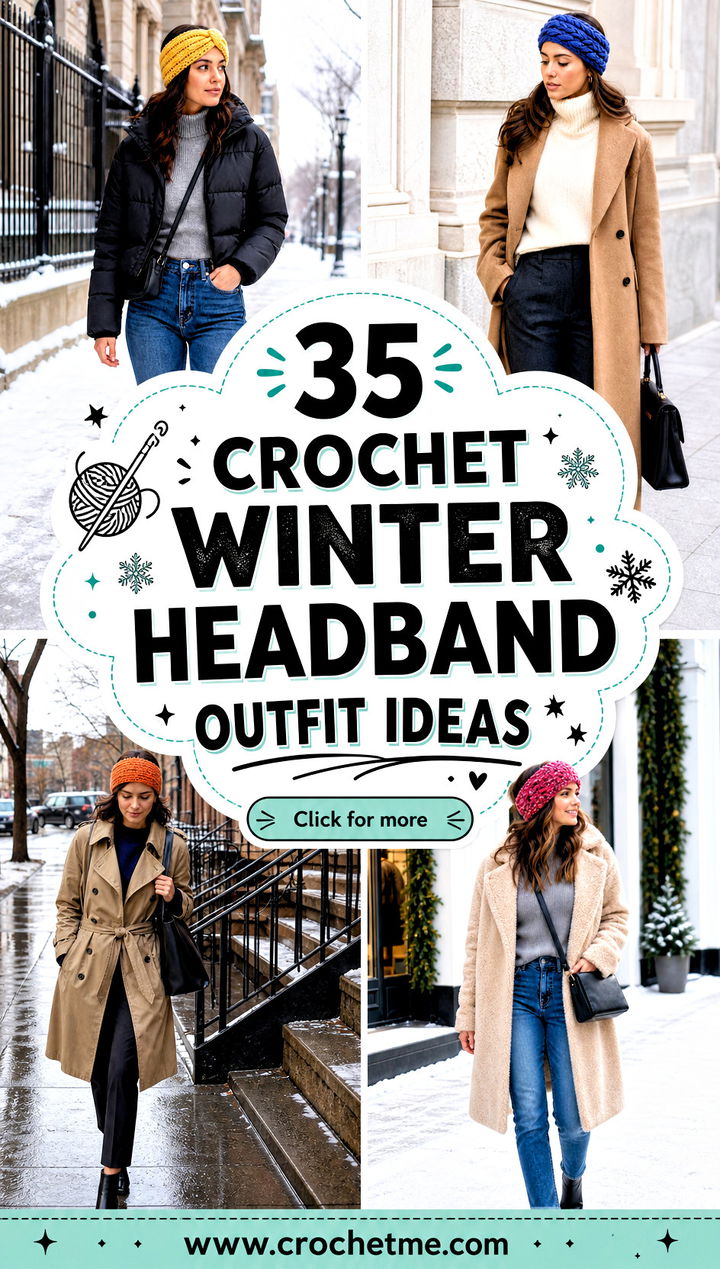 35 crochet winter headband outfit ideas - 35 crochet winter headband outfit ideas