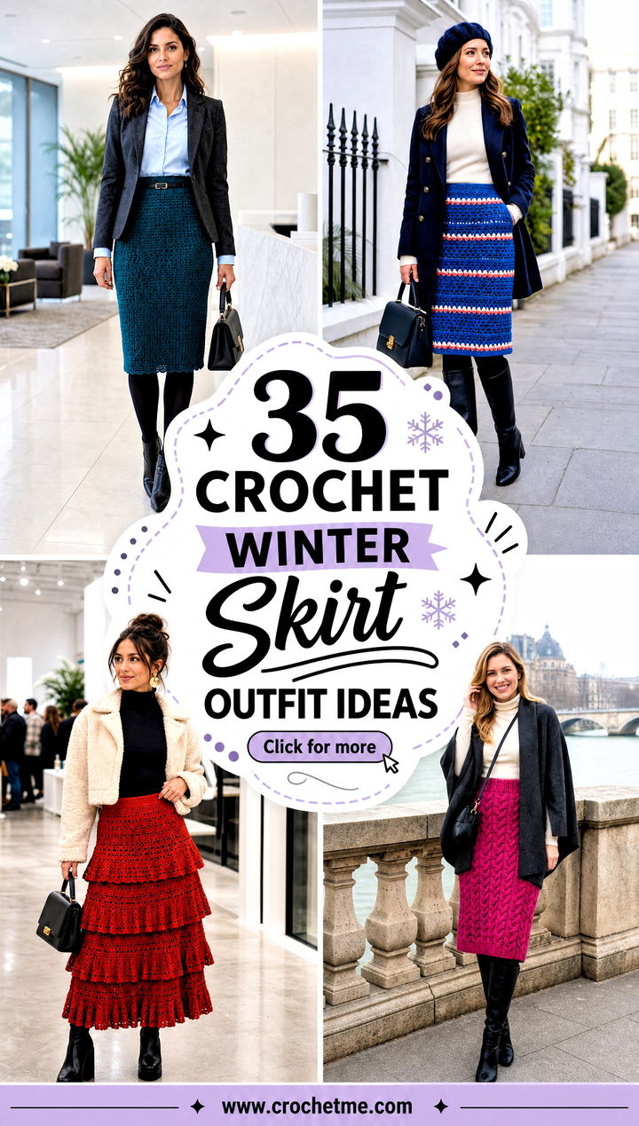 35 crochet winter skirt outfit ideas - 35 crochet winter skirt outfit ideas