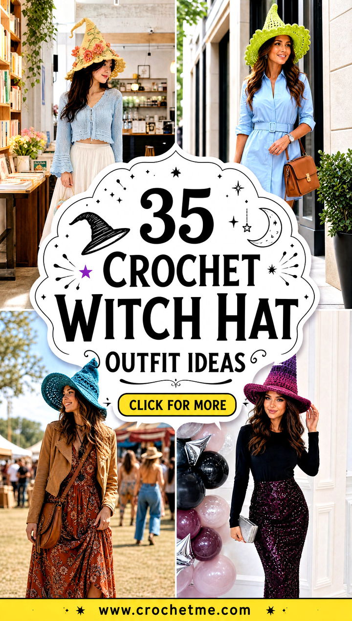 35 crochet witch hat outfit ideas - 35 crochet witch hat outfit ideas
