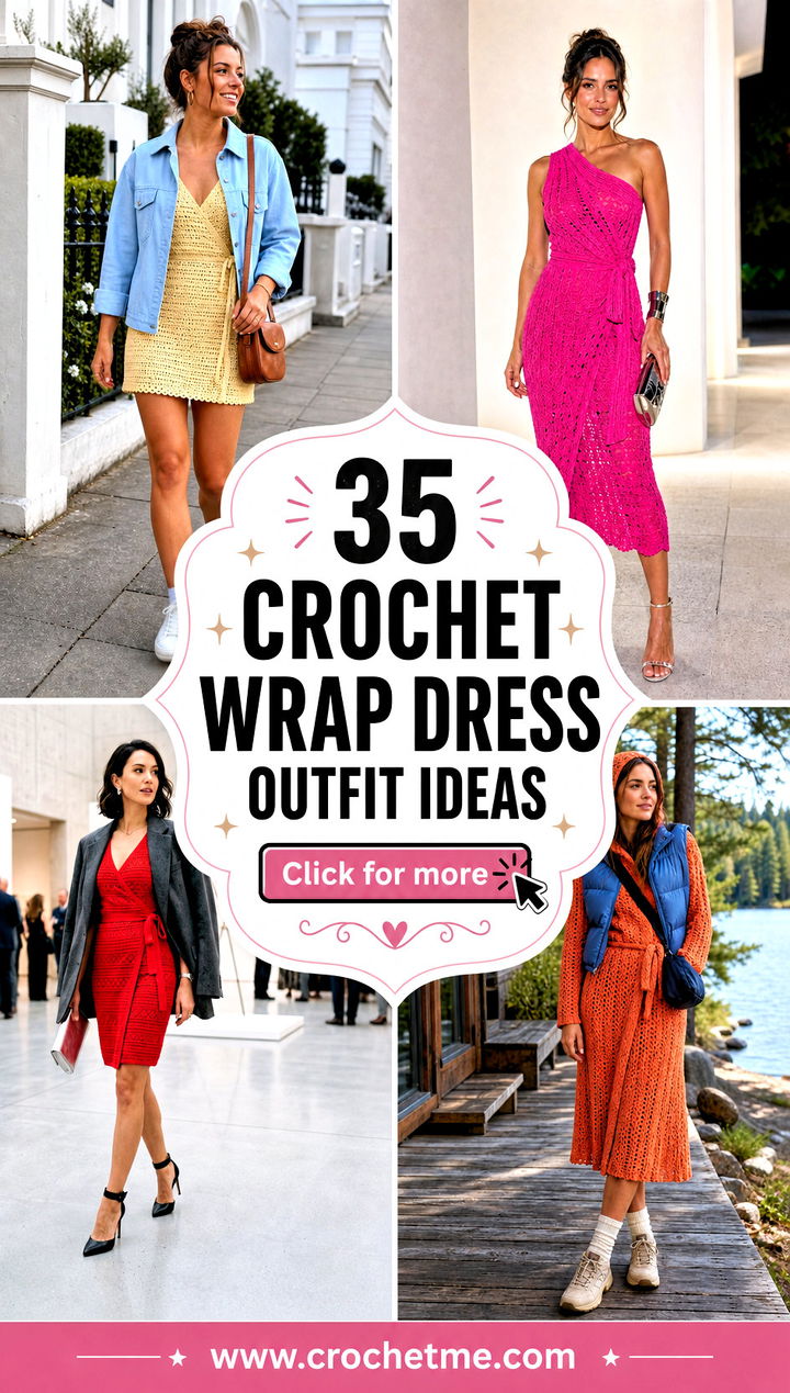 35 crochet wrap dress outfit ideas - 35 crochet wrap dress outfit ideas
