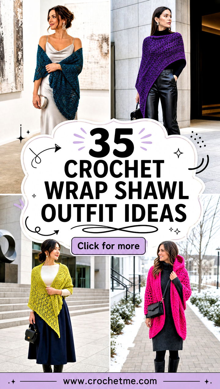 35 crochet wrap shawl outfit ideas - 35 crochet wrap shawl outfit ideas