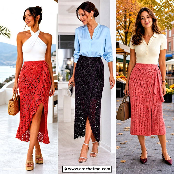 35 Crochet Wrap Skirt Outfit Ideas for Breezy Summer Style