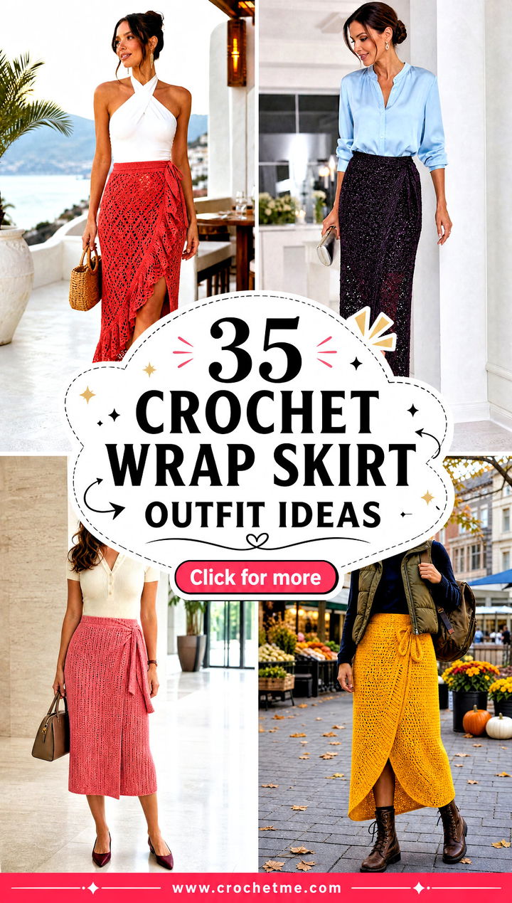 35 crochet wrap skirt outfit ideas - 35 crochet wrap skirt outfit ideas