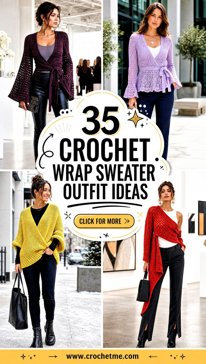 35 crochet wrap sweater outfit ideas - 35 crochet wrap sweater outfit ideas