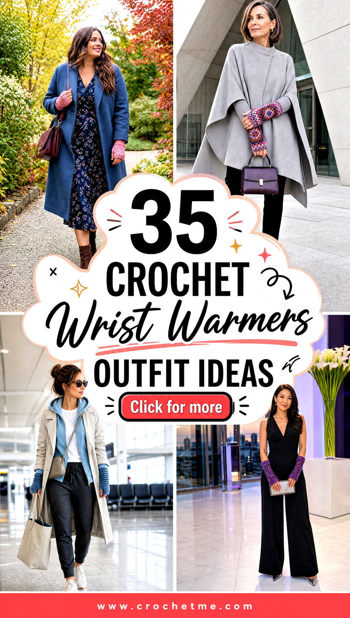 35 crochet wrist warmers outfit ideas - 35 crochet wrist warmers outfit ideas