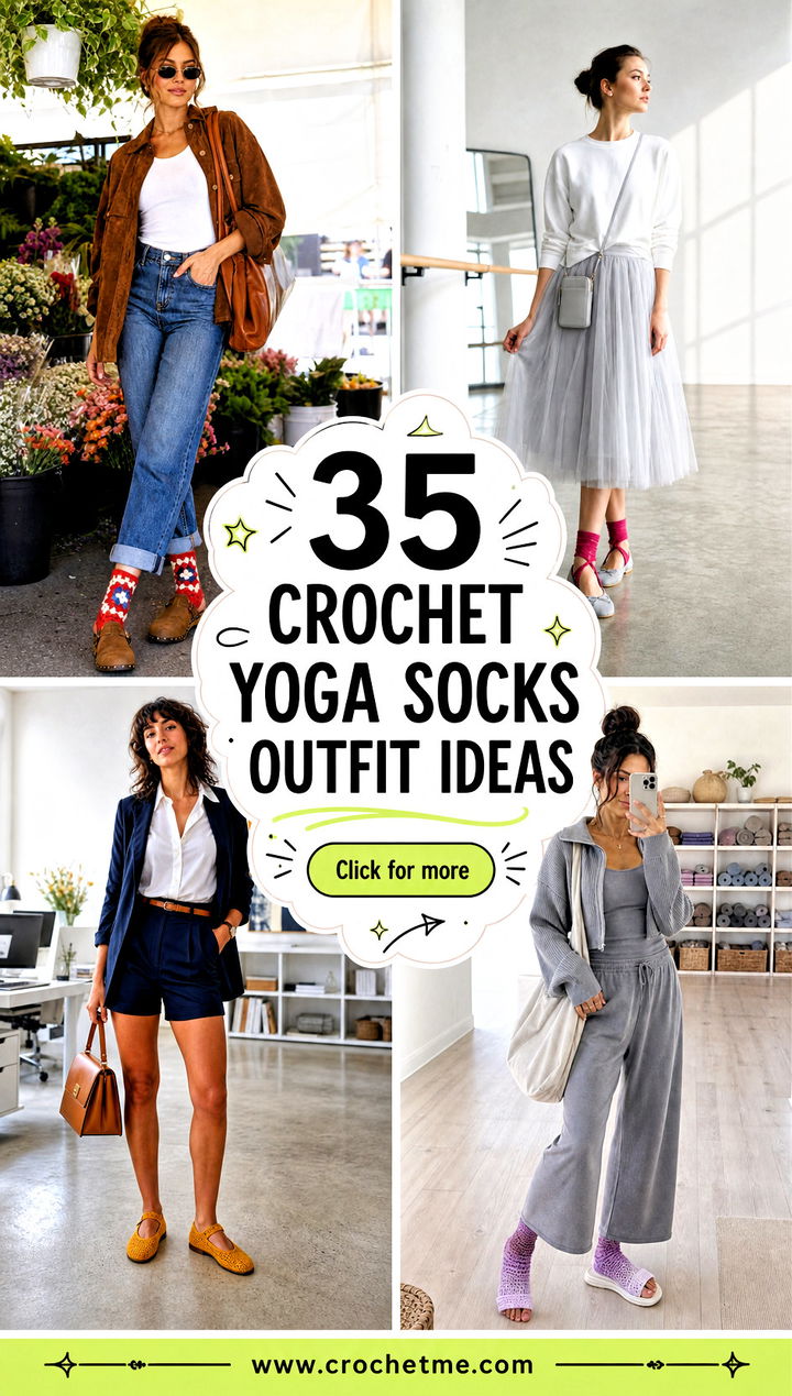 35 crochet yoga socks outfit ideas - 35 crochet yoga socks outfit ideas