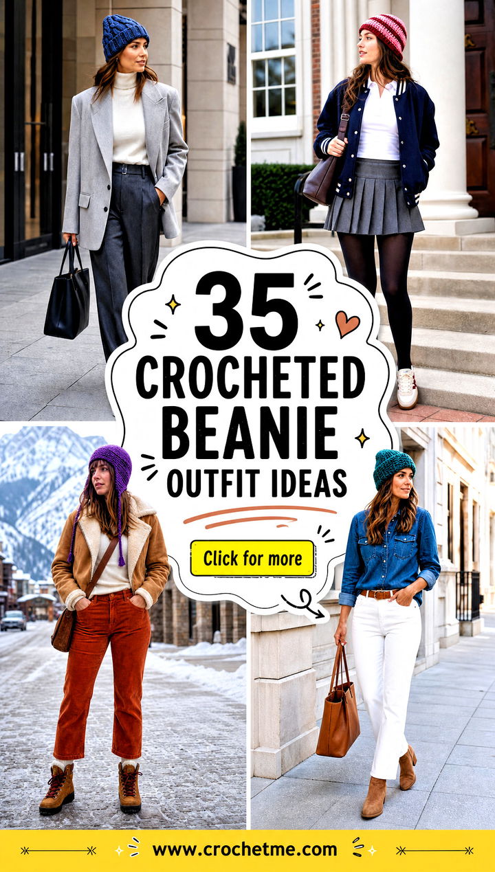 35 crocheted beanie outfit ideas - 35 crocheted beanie outfit ideas