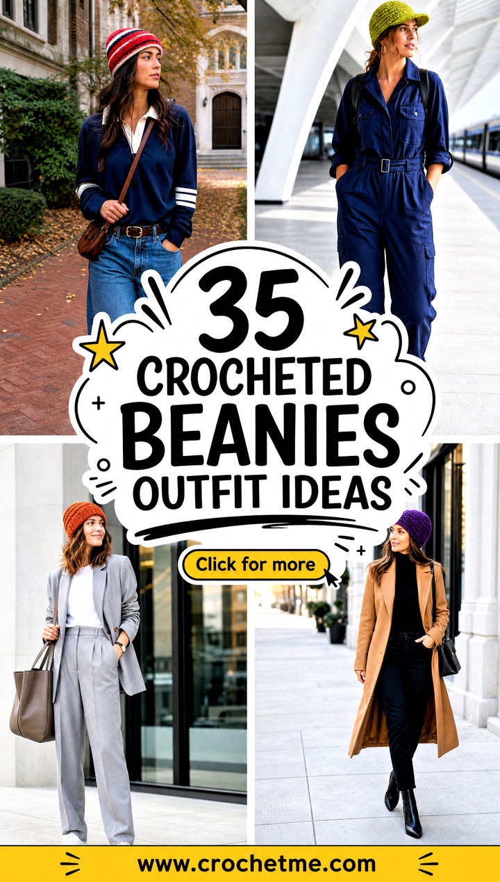 35 crocheted beanies outfit ideas - 35 crocheted beanies outfit ideas