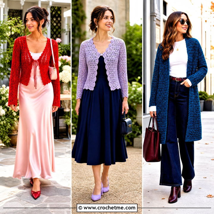 35 Crocheted Cardigan Outfit Ideas for Cozy Layered Looks