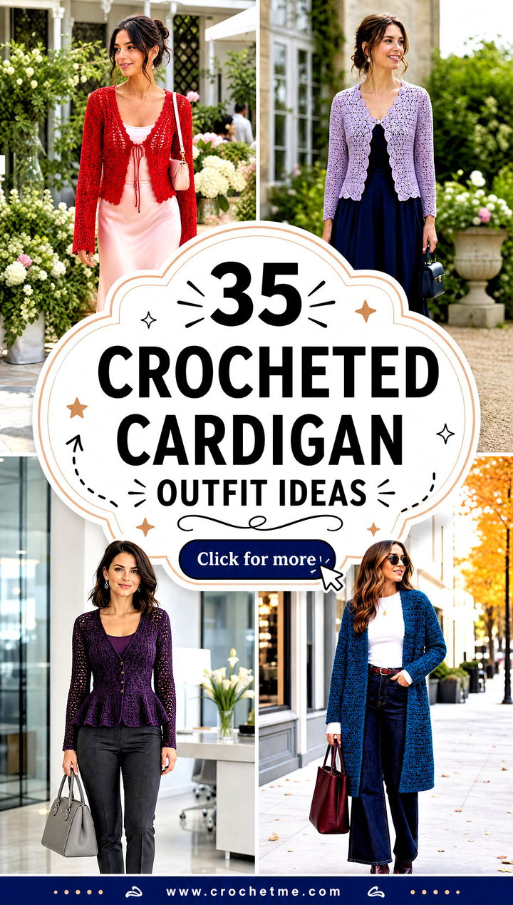 35 crocheted cardigan outfit ideas - 35 crocheted cardigan outfit ideas