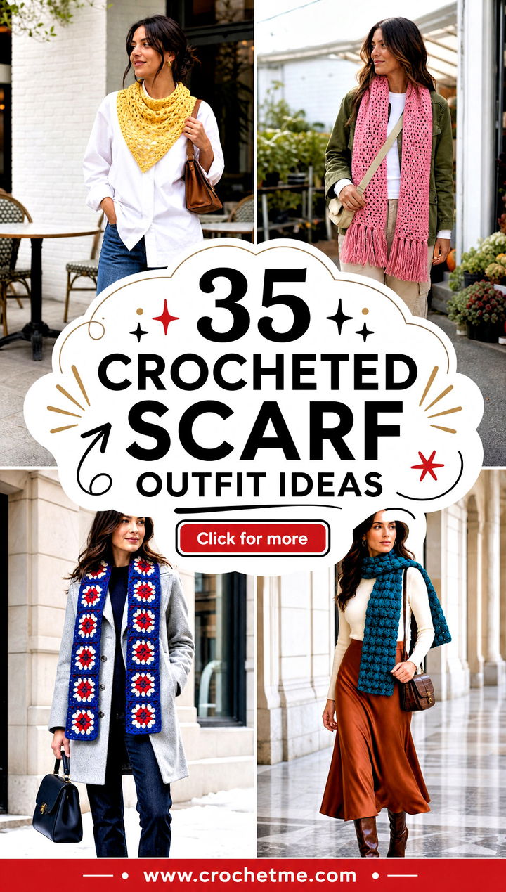 35 crocheted scarf outfit ideas - 35 crocheted scarf outfit ideas