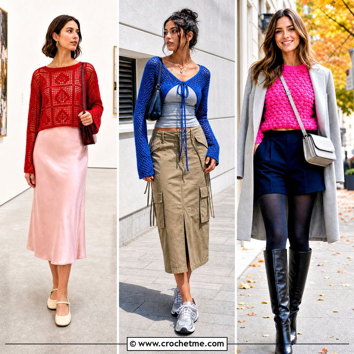 35 Crop Crochet Sweater Outfit Ideas for Trendy Layering