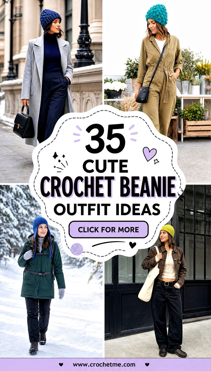 35 cute crochet beanie outfit ideas - 35 cute crochet beanie outfit ideas